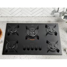 FOGAO COOKTOP  ATLAS UTOP 5Q TC PRETO