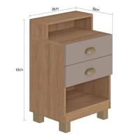 CRIADO MUDO 39CM 2 GAVETAS MEL FENDI