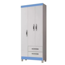ROUPEIRO 3P MODENA BRANCO AZUL ROSA