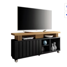 RACK BANCADA BRIZ1.36-PRETO/CARVALHO RACK BANCADA BRIZ1.36-PRETO/CARVALHO