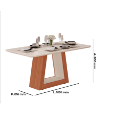MESA HELOIZE 1,60+6CAD FREIJO OFF WHIT HELMI TU AR